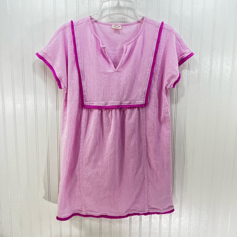 Crewcuts Pink Gauze Tunic Top Girls XL 12 14 Boho Cottagecore Barbiecore Spring